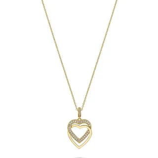 JETTE Silberkette JETTE Damen-Kette 925er Silber 39 Zirkonia Herz, SWING HEART gelb|goldfarben