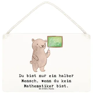 Mr. & Mrs. Panda holzbild Mathematiker Herz DIN A6 - Geschenk, Bachelor, Master, kleine aufmerksamkeit, Lustig, Schild, Türschild, wandtafel, Witzig, Wandbild Holz, Spruch