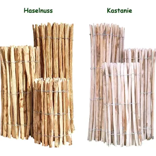 holz4home Staketenzaun Kastanie oder Haselnuss - Naturbelassene Holzzäune von Nature-Lounge cm 500 cm