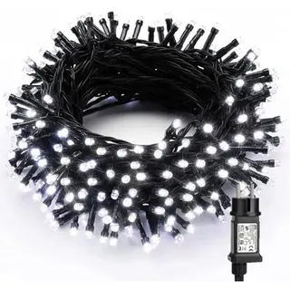 Weihnachtslichterkette Für Drinnen Und Draußen, 20 M, 200 Kaltweiße Leds, 8 Modi, Wasserdicht, Für Weihnachten, Partys, Hochzeiten, Weihnachtsbaum, Feste Und Gartendekorationen
