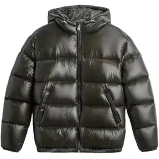 TERAZUNO Männer Gesteppte Padded Puffer Thick-Jacken-Mantel Metallisch Glänzende Jacke Männer Ultraleichte Stehkragen Jacke Winter Männer Mantel Herren Jacke Hooded Puffer Jacket Daunenjacke - S