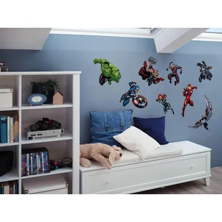 KOMAR Marvel Wandtattoo - Avengers Crew - Größe 50 x 70 cm - Kinderzimmer, Wandsticker, Wandaufkleber