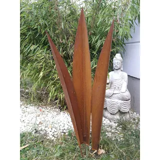 Zen Man Edelrost Gartenstecker Rost Garten Beetstecker Gartenfigure Sculpture Rost 031570-1 H80 72 64 cm Inset Handarbeit