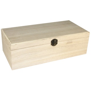 Rayher Holz Box, 32 x 15 x 10 cm, FSC zertifiziert, Holzkiste mit Deckel, 4 Fächer, mit 2tlg. Rahmen im Deckel, mit Spiegel, Aufbewahrungsbox, 62378000