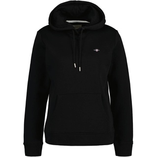 GANT Damen Sweatshirt - REGULAR SHIELD HOODIE, Kapuzen-Pullover, Logo Schwarz XS