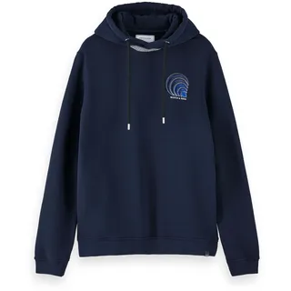 Scotch & Soda Herren Kapuzenpullover Rib Neck Construction Sweat 156795-0093 S - Midnight - S