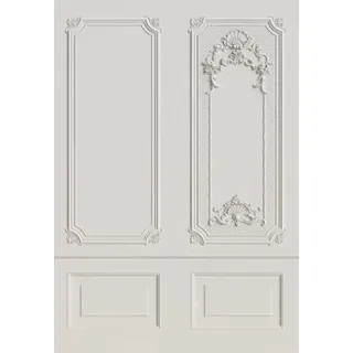 Casa Padrino Luxus Barock Vliestapete Grau - Barockstil Wohnzimmer Tapete mit elegantem Stuck Muster - Wanddeko im Barockstil - Barock Tapeten - Tapeten im Barockstil - Barock Wohnzimmer Deko