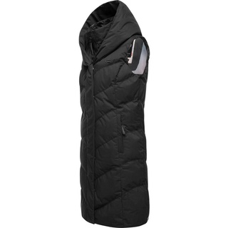 Ragwear Steppweste Natalka Vest stylische, gesteppte Winterweste mit gefütterter Kapuze schwarz XL (42)
