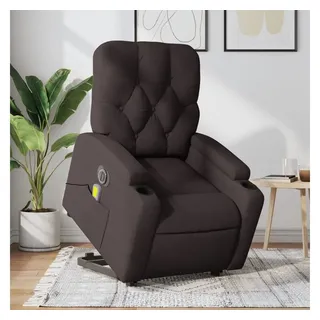vidaXL Elektrischer Massagesessel mit Aufstehhilfe Polyester 93 x 101 x 93 cm Dunkelbraun