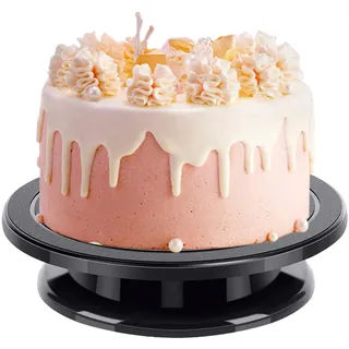 Drehbarer Kuchen-Drehteller, drehbarer Tortenständer, 27,9 cm drehbarer Kuchen-Drehteller Dekorationssets, Backwerkzeuge, Kuchenhalter-Ständer für Weihnachten, Geburtstag, Kanteneinfassung,