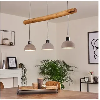 hofstein Pendelleuchte »Oliero« Hängelampe aus Holz/Beton in Braun/Betonfarben, ohne Leuchtmittel, 3xE27, Höhe max. 170cm gelb