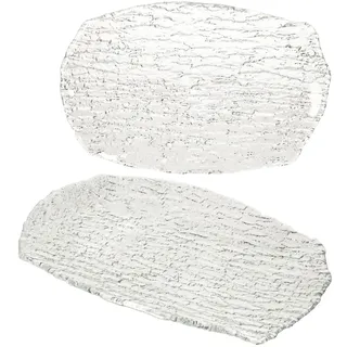 VAN WELL 2er Set St. Tropez Servierplatte Glas rechteckig 34,0 x 23,0 cm - 5410040