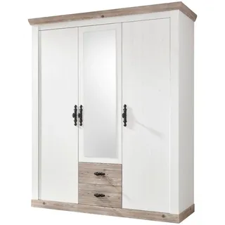 furn.design Drehtürenschrank Rovola 169 x 201 x 60 cm Weiß