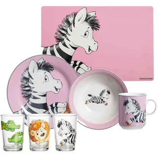 Ritzenhoff & Breker Geschirr-Set mit Kinderbecher Happy Zoo Zebra 7er Set