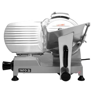 Yato Wurstschneider Affettatrice gastro, macchina da taglio 220 mm, da 0,2 a 12 mm, Profigerät grau