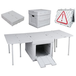 U.Uberlux Campingtisch Campingbox mit aufklappbaren Tisch, faltbare Box, Ordnungsboxen, Box grau