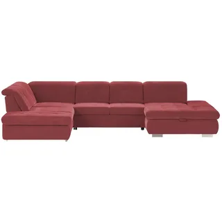Lounge Collection Wohnlandschaft mit verschiedenen Funktionen Spencer , rot , Maße (cm): B: 382 H: 102 T: 260.0