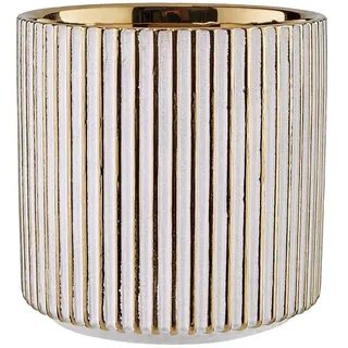 Butlers Blumentopf GOLDIE Streifen in Weiß / Gold | Gr.: onesize