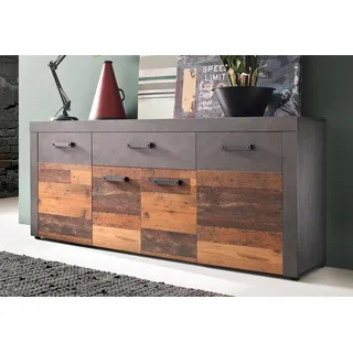 Sideboard »Ilana«, moderner Industrial Style, Graphit Grau Matera - Old Wood farben, , 76997749-0