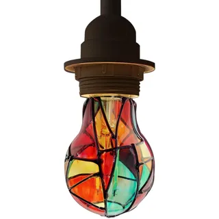 Generisch Mosaik Deko Glühbirne, Buntglas Glühbirnen, Handbemalte Bunte Glühbirnen, Für Zuhause Schrank Laden Weihnachtsbaum Fenster Und Schlafzimmer Praktisch.