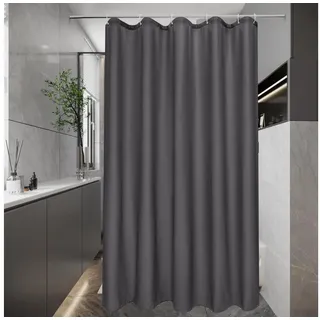 EurCross Duschvorhang Schmaler Duschvorhang 100x200 Grau Textil Stoff Antischimmel grau