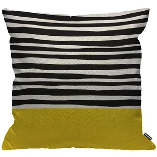 HGOD Designs Kissenbezug, gestreift, Sonnenschein-Streifen, schwarz-gelb, Überwurfkissenbezug, Heimdekoration für Herren/Damen, Wohnzimmer, Schlafzimmer, Sofa, Stuhl, 45 x 45 cm