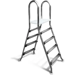 Poolleiter Classic 120/120 cm I 2 x 4-stufig I V2A Edelstahl Leiter Treppe