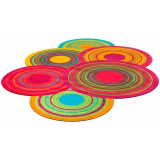 Teppich WASH+DRY BY KLEEN-TEX "Cosmic Colours" Teppiche Gr. B/L: 70 cm x 120 cm, 9 mm, 1 St., bunt Kurzflorteppich Möbel Teppich Waschbarer Esszimmerteppiche Teppiche rutschhemmend, waschbar, Wohnzimmer