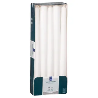 METRO Professional Spitzkerzen, 240 x Ø 22 mm, ca. 7 Std., weiß, 10 Stk.