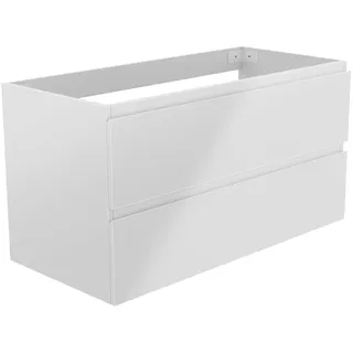 Aica Sanitär Waschbeckenunterschrank 100 cm Unterschrank MDF Waschtischunterschrank Badschrank Hochglanz Weiß