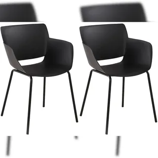 CLP Alpena Gartenstuhl 55 x 60 x 85 cm schwarz 2 St.