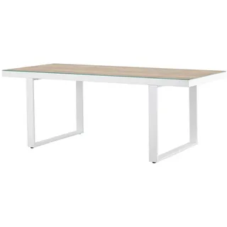 VCM Merlo Gartentisch 200 x 90 x 75 cm Weiß