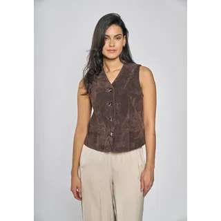 Lederweste FREAKY NATION "Lederweste-FN", Damen, Gr. M (38), braun, Oberstoff: 100% Leder. Futter: 100% Baumwolle, Westen