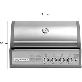 Crossray Heatstrip 50 MB Gasgrill Einbau 4 Brenner Grill Gas Garten Gartenkamin Kamin