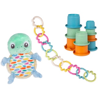 Playgro Plüsch Kuscheltier Stofftier Geschenk Set ECO Schildkröte Hergestellt aus recycelten Wasserflaschen