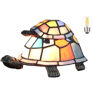 Bidesen Double Coloured Turtle Glas Tischlampe, Vintage Tischlampen, Handgemachte Tischlampen mit farbigen Glasschirmen, Schlafzimmer Nachttischlampen, Arbeitszimmer Tischlampen, Büro Tischlampen