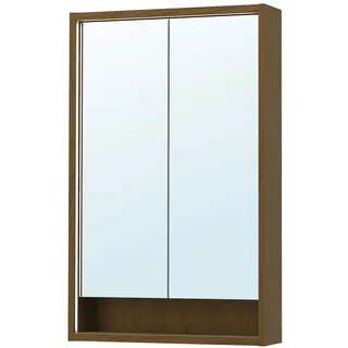 IKEA FAXÄLVEN Spiegelschrank mit Beleuchtung braun Eichenachbildung 60x15x95 cm