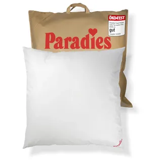 PARADIES Kopfkissen 80x80 cm mit Reißverschluss - Softy Top medium mit Aloe Vera, mittelfestes Schlafkissen, veganes Kissen