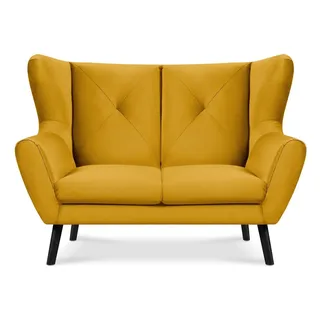 KONSIMO® 2-Sitzer MIRO Einzelsofa, Elegant-Stil, aus der EU, wasserabweisender Oberstoff,bequemer Schaumstoff im Sitz gelb