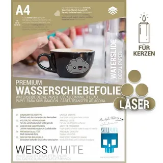 Skullpaper Dekorationsfolie Premium Wasserschiebefolie für Laserdrucker, (8St), bestempelbar weiß