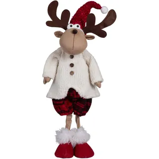 Elch 57cm (72cm) Hirsch stehend Weihnachtliche Dekofigur Rentier braun