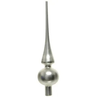 Christmas Decorations Kaemingk Christbaumschmuck Christbaumspitze Glas 26cm silber matt