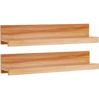 OTTO home Wandregal Ribe,2er Set,teilmassiv mit massiver Ablagefläche, Breite: je 90 cm, Set 2-tlg., Ablageflächen in Massivholz beige