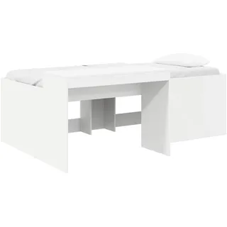 vidaXL Hochbett mit Schreibtisch 80 x 200 cm Holz weiß