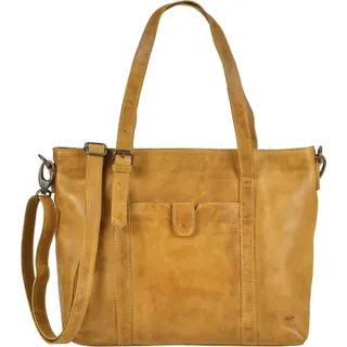 Bear Design Damen Tasche Ledertasche Shopper Schultertasche Handtasche Leder senfgelb 34x27cm Cow Lavato CL36739