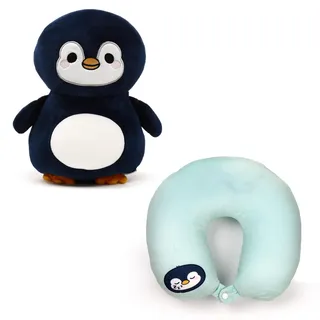 Puckator - Reisekissen mit Plüsch 2 in 1 Pinguin - Swapseazzz