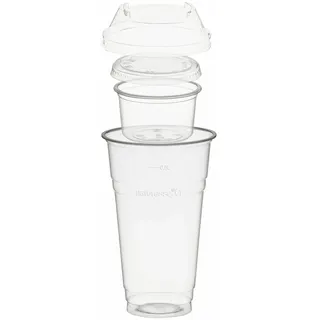 VEPATIM 100 Trinkbecher 500ml+Domdeckel+ 120ml Einsatzbecher stapelbar PLA
