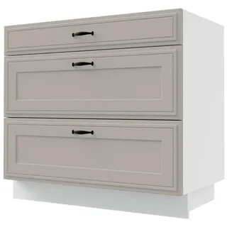 Feldmann-Wohnen Schubladenschrank Auszugsunterschrank 90 x 50 x 82 cm Weiß