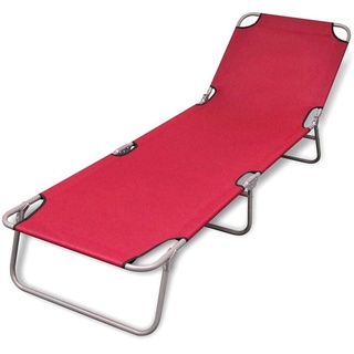 Eleganten-Stil Sonnenliege Klappbar mit Rückenlehne Verstellbar Rot DE20884