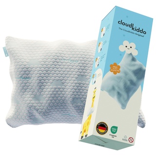 Cloudkiddo Kinderkissen - Kopfkissen - Anpassbares Kissen - Memory-Foam - Für Seiten- und Rückenschläfer - Atmungsaktiv - Weiß - 37x55cm - Ideal für gesundes Wachstum und Schlafkomfort von Kindern